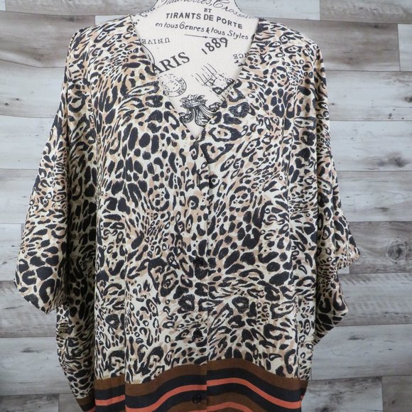 Melissa Page* Women's Tunic Button Down Straight Hem V-Neck Blouse~ Size‎ S/M - Picture 5 of 12